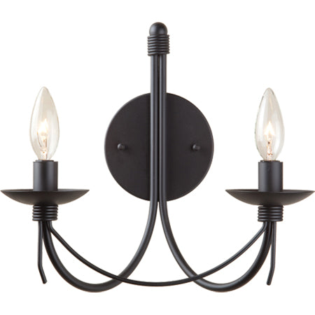 Artcraft Wrought Iron AC1482EB Wall Light - Ebony Black