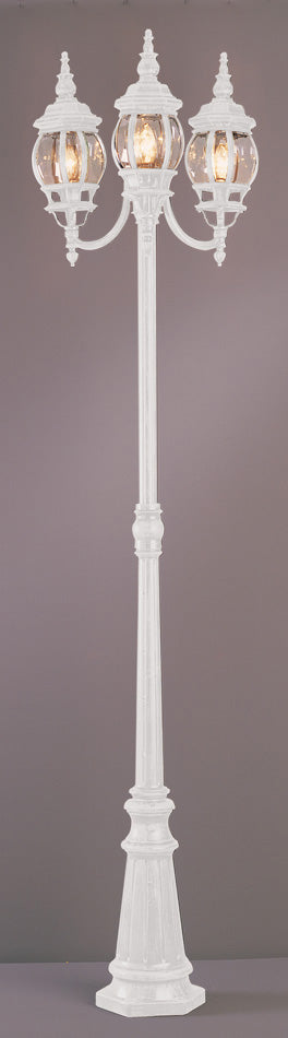 Trans Globe Imports 4090 WH Parkway Three Light Pole Light Outdoor White