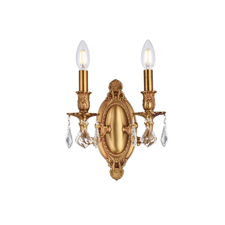 Elegant Rosalia 9202W9FG/RC Wall Sconce Light - French Gold