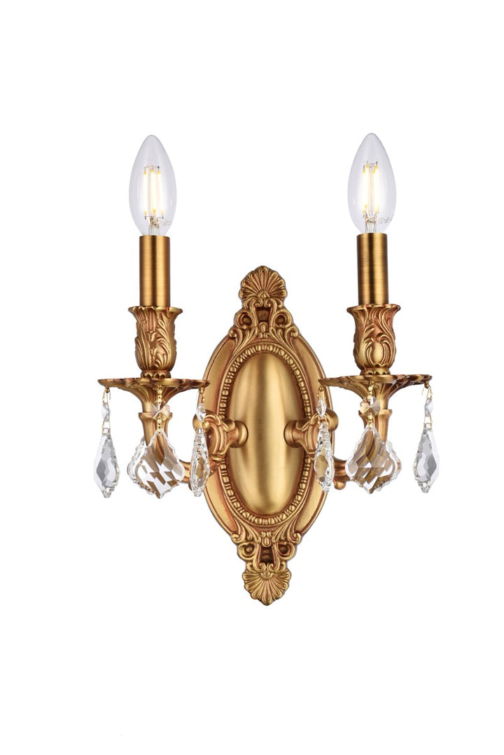 Elegant Rosalia 9202W9FG/RC Wall Sconce Light - French Gold