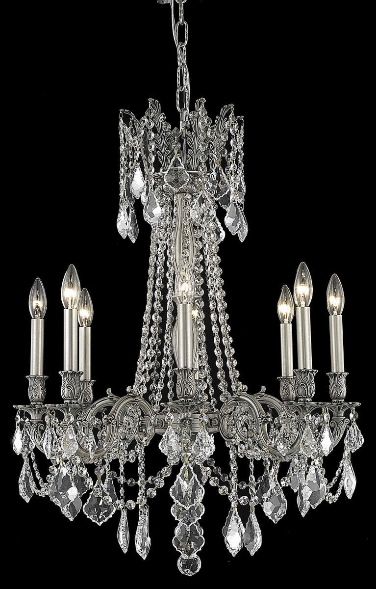 Elegant Rosalia 9208D24PW/RC Chandelier Light - Pewter