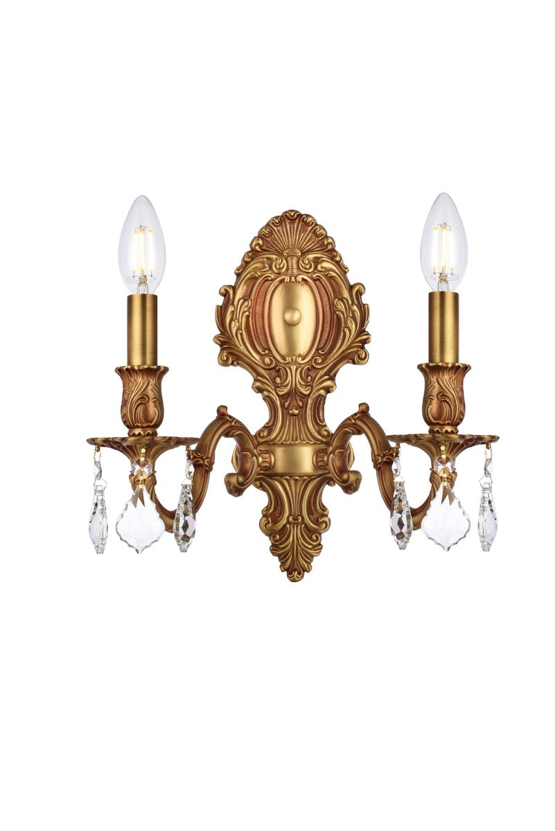 Elegant Monarch 9602W10FG/RC Wall Sconce Light - French Gold