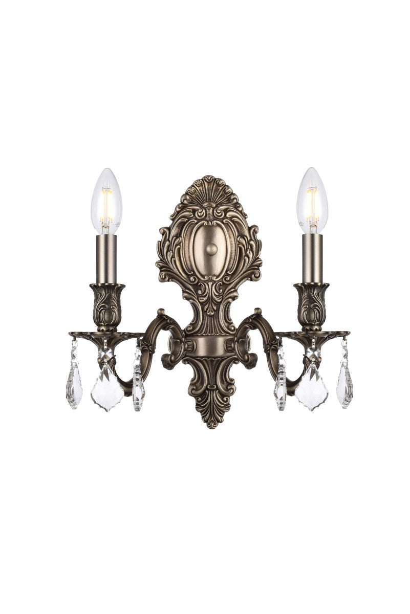 Elegant Monarch 9602W10PW/RC Wall Sconce Light - Pewter