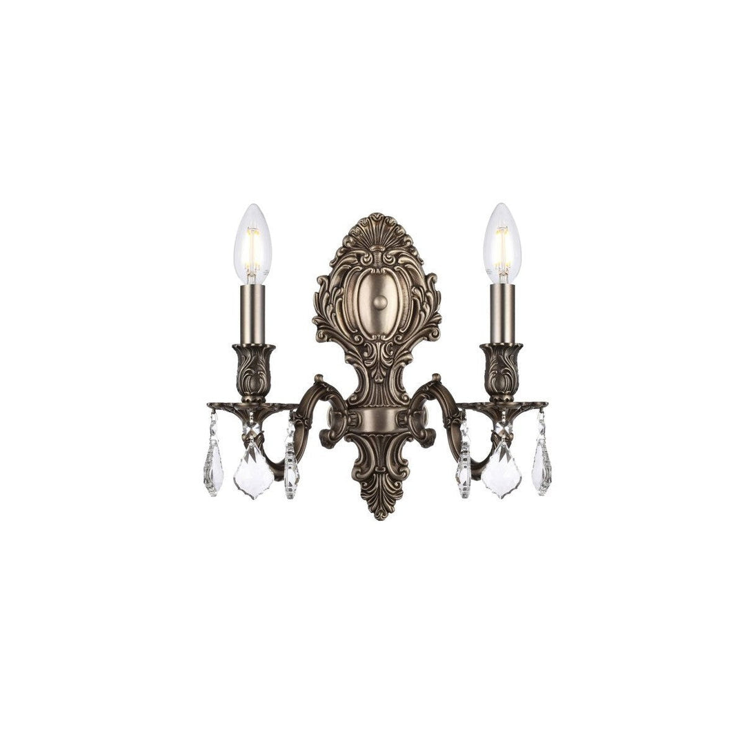 Elegant Monarch 9602W10PW/RC Wall Sconce Light - Pewter