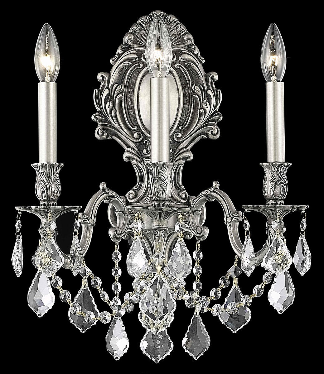 Elegant Monarch 9603W14PW/RC Wall Sconce Light - Pewter