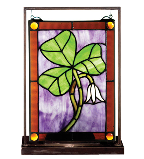 Meyda Tiffany Lighting 50036 Shamrock One Light Mini Tabletop Window Mirror Bronze / Dark