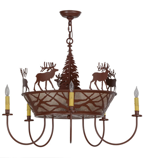 Meyda Tiffany Elk On The Loose 50040 Chandelier Light - Rust