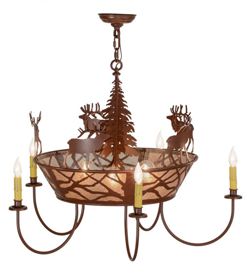 Meyda Tiffany Elk On The Loose 50040 Chandelier Light - Rust