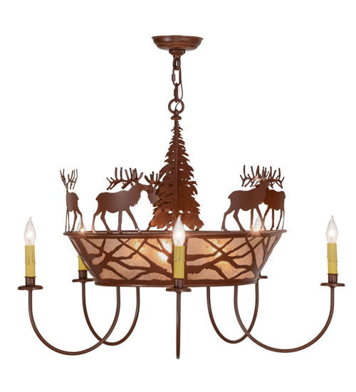 Meyda Tiffany Elk On The Loose 50040 Chandelier Light - Rust