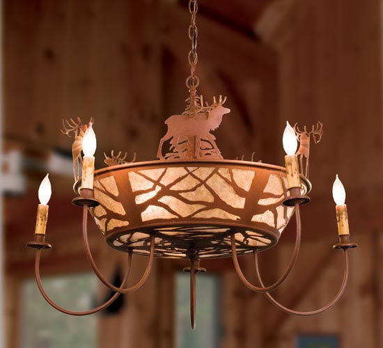 Meyda Tiffany Elk On The Loose 50040 Chandelier Light - Rust