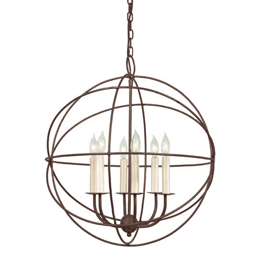 JVI Designs Globe 3033-22 Chandelier Light - Rust