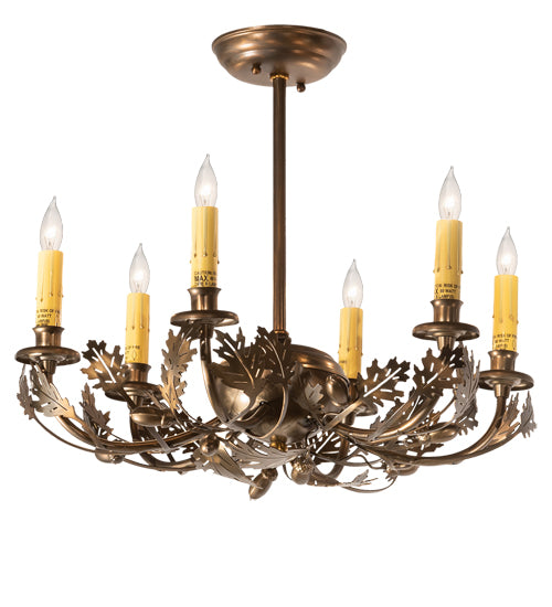 Meyda Tiffany Oak Leaf & Acorn 50095 Chandelier Light - Antique Copper