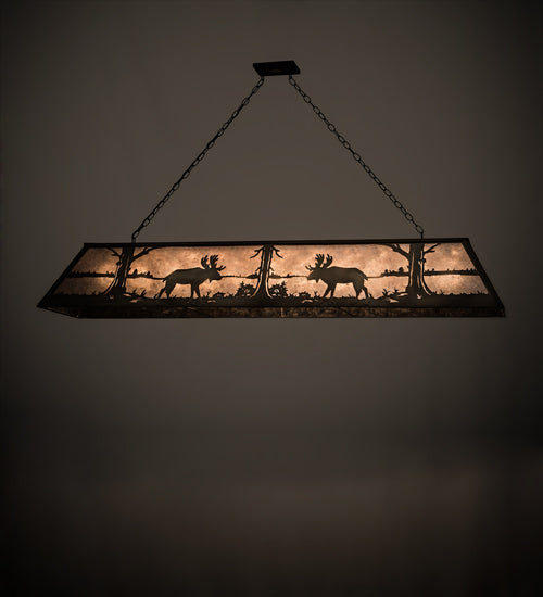 Meyda Tiffany Moose At Lake 50120 Pendant Light - Antique Copper