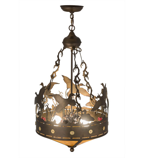 Meyda Tiffany Ducks In Flight 50137 Pendant Light - Antique Copper