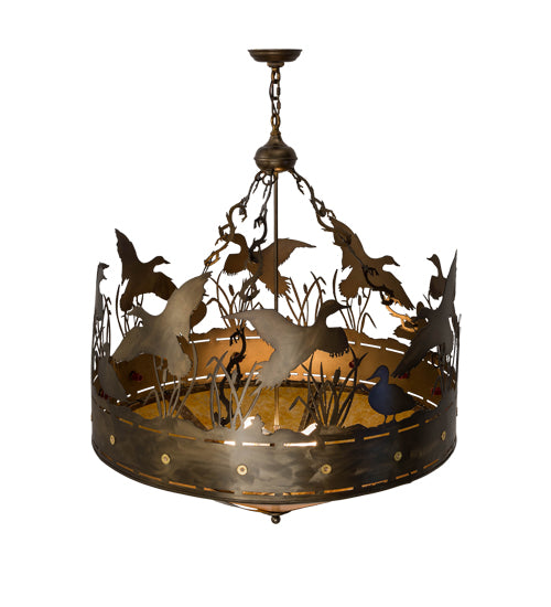 Meyda Tiffany Ducks In Flight 50139 Pendant Light - Antique Copper