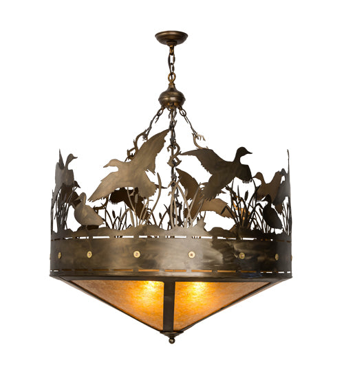 Meyda Tiffany Ducks In Flight 50139 Pendant Light - Antique Copper