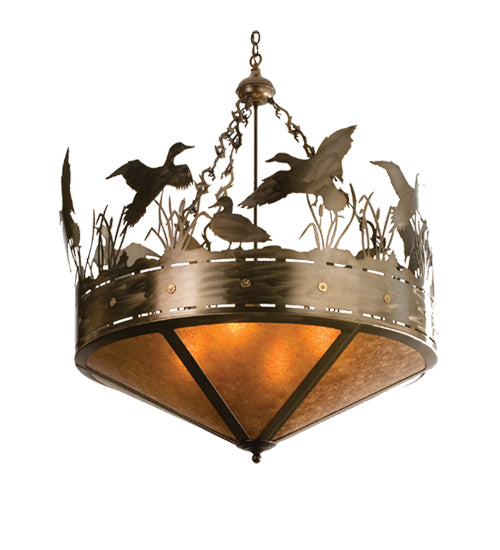 Meyda Tiffany Ducks In Flight 50140 Pendant Light - Antique Copper, Rust