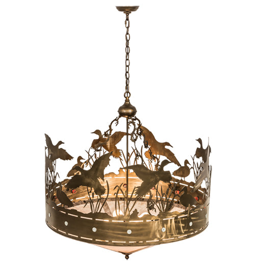 Meyda Tiffany Ducks In Flight 50145 Pendant Light - Antique Copper