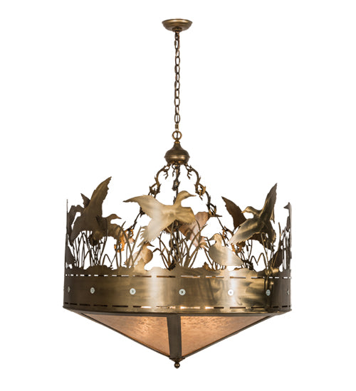 Meyda Tiffany Ducks In Flight 50145 Pendant Light - Antique Copper