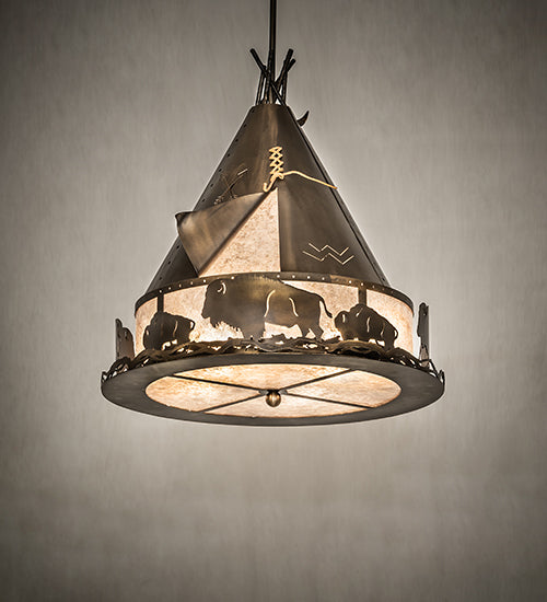 Meyda Tiffany Teepee 50150 Pendant Light - Antique Copper