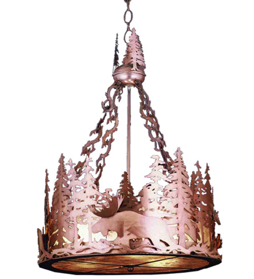 Meyda Tiffany Moose At Dusk 50186 Pendant Light - Antique Copper