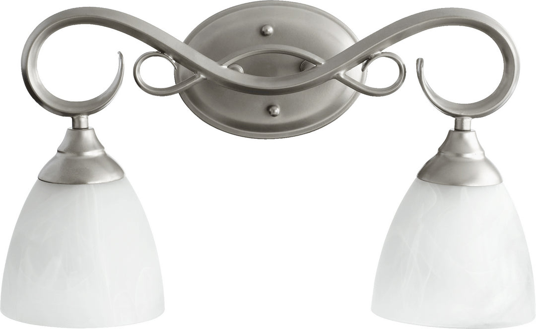 Quorum Powell 5108-2-64 Bath Vanity Light 19 in. wide - Classic Nickel