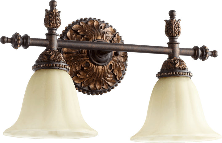 Quorum Rio Salado 5157-2-44 Bath Vanity Light 18 in. wide - Toasted Sienna With Mystic Silver