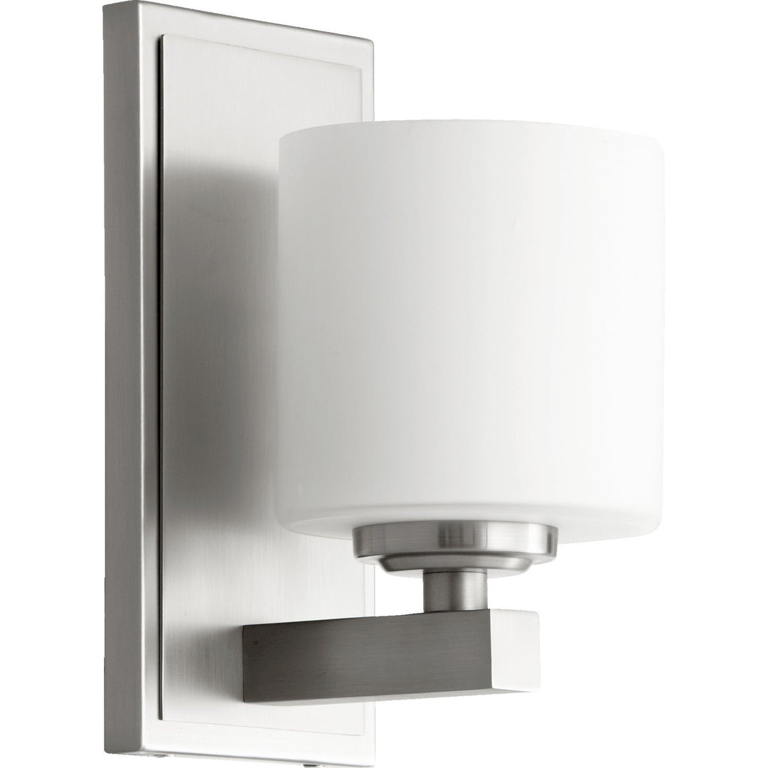 Quorum 5669 Cylinder Series 5669-1-65 Wall Sconce Light - Satin Nickel