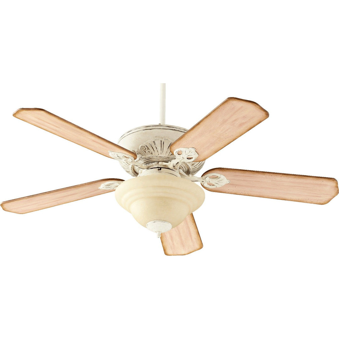 Quorum Chateaux 78525-70 Ceiling Fan 52 in. - Persian White, Distressed Weathered Pine