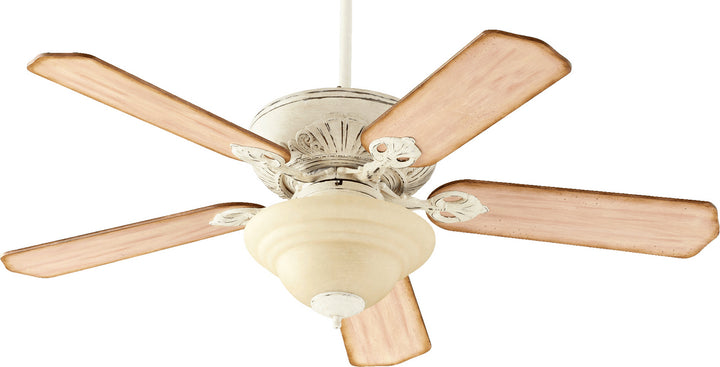 Quorum Chateaux 78525-70 Ceiling Fan 52 in. - Persian White, Distressed Weathered Pine