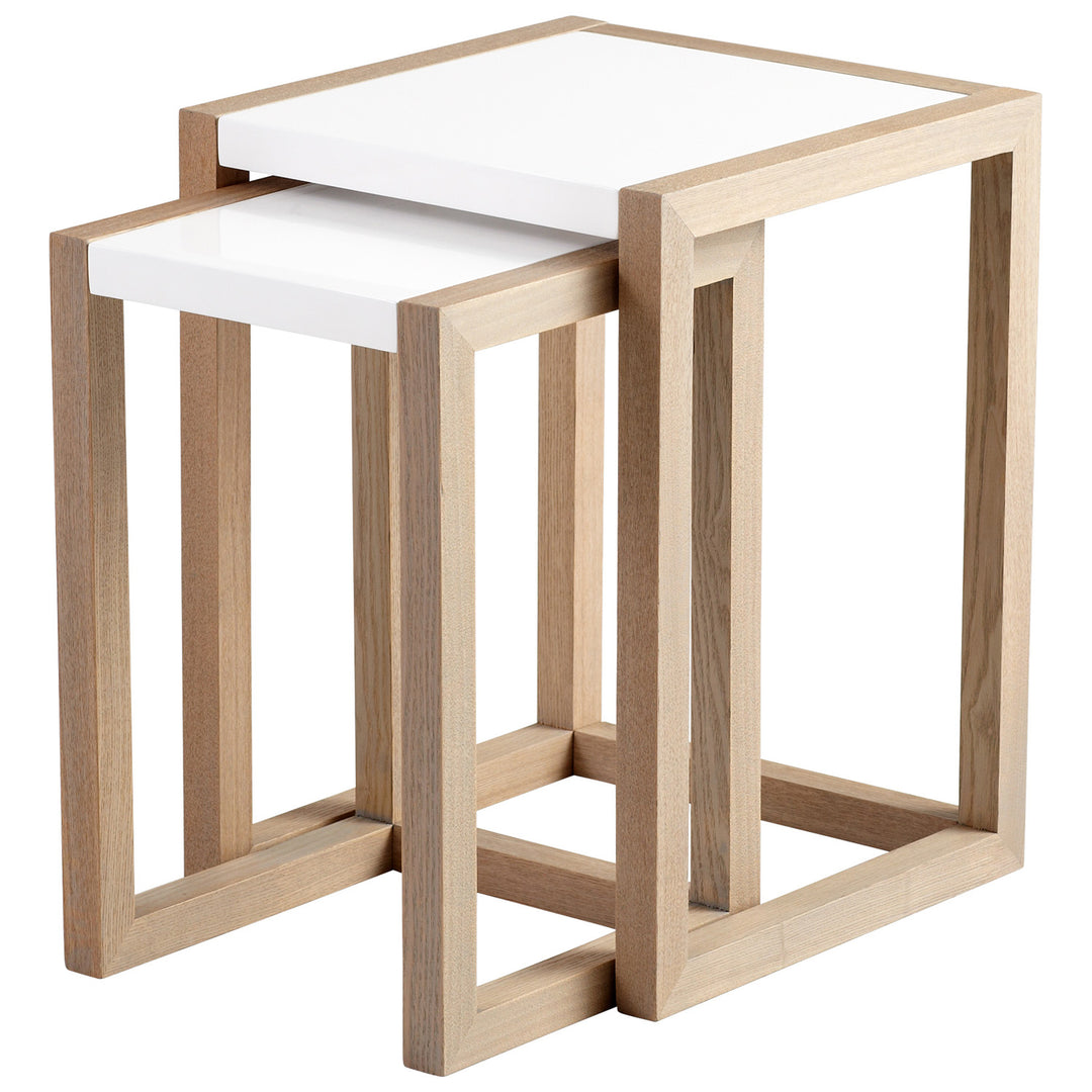 Cyan 05732 Tables - Grey Veneer And White