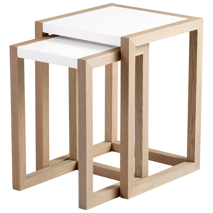 Cyan 05732 Tables - Grey Veneer And White