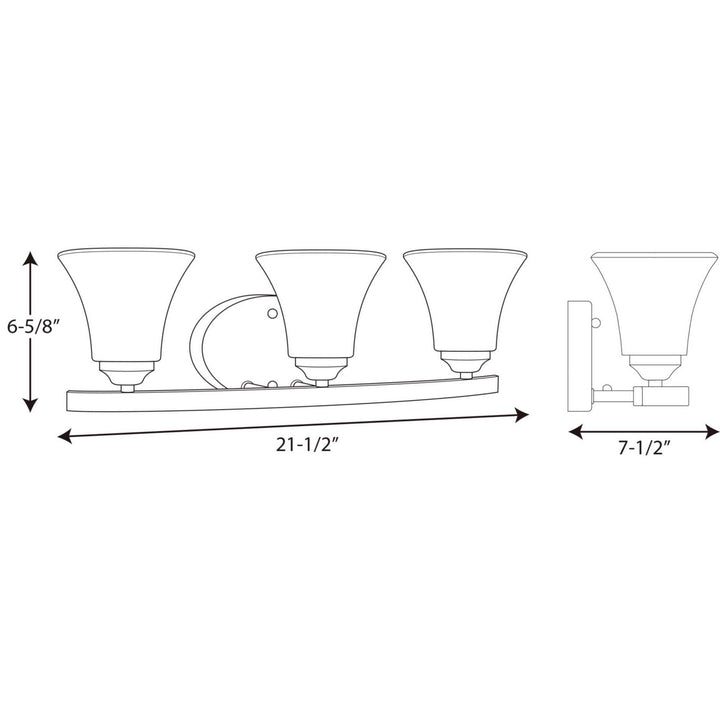 Progress Adorn P2010-15 Bath Vanity Light 22 in. wide - Polished Chrome