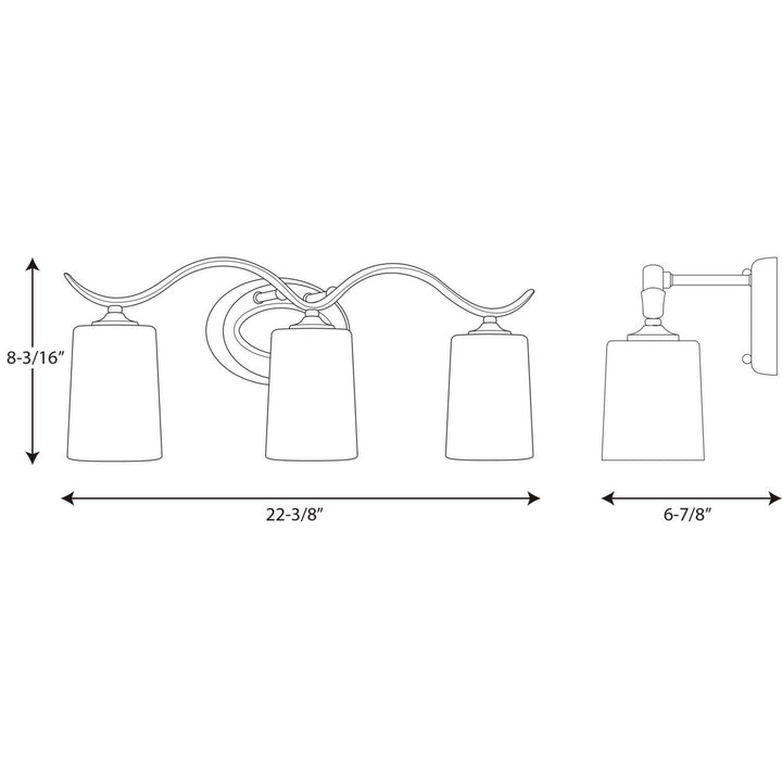 Progress Inspire P2020-15 Bath Vanity Light 23 in. wide - Polished Chrome