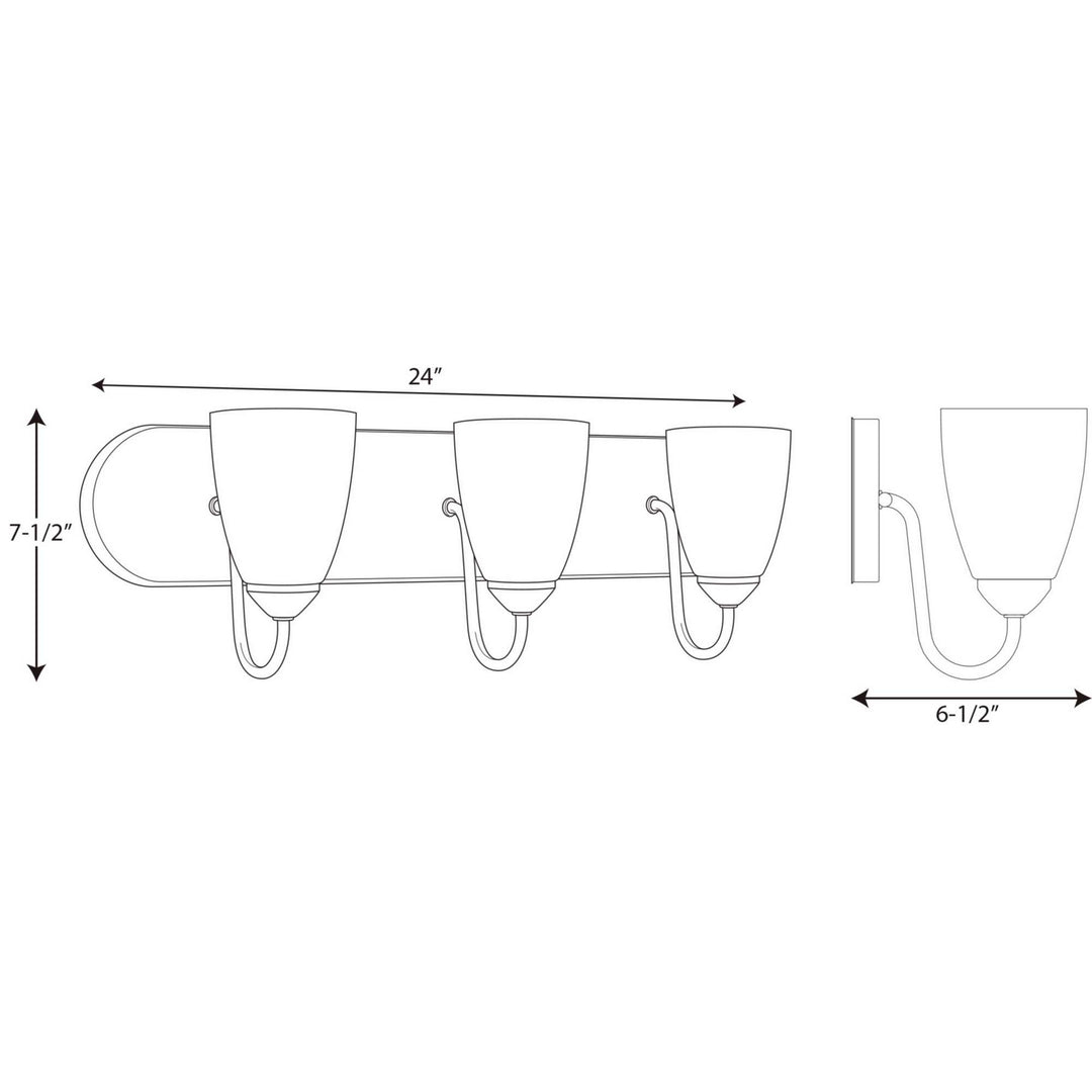 Progress Gather P2708-15 Bath Vanity Light 24 in. wide - Polished Chrome