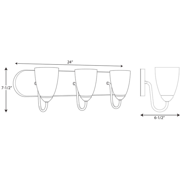 Progress Gather P2708-15 Bath Vanity Light 24 in. wide - Polished Chrome