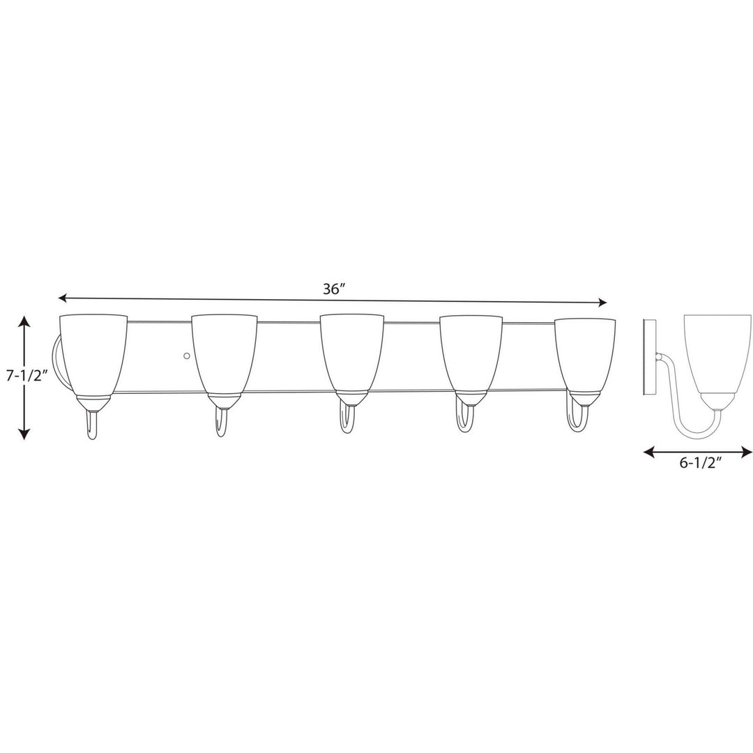 Progress Gather P2713-15 Bath Vanity Light 36 in. wide - Polished Chrome