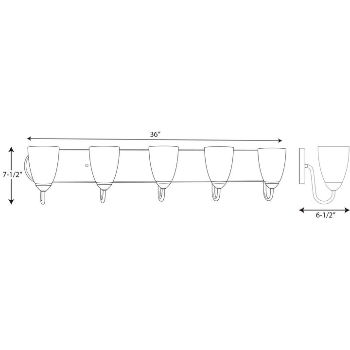 Progress Gather P2713-15 Bath Vanity Light 36 in. wide - Polished Chrome