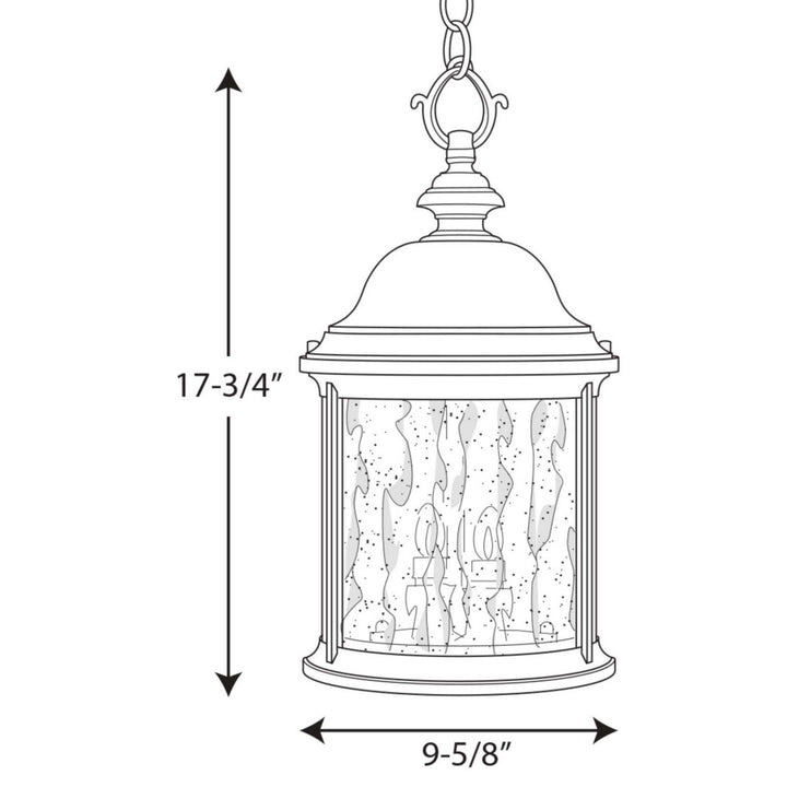 Progress Lighting P5550-20 Ashmore Three Light Hanging Lantern Outdoor Bronze / Dark