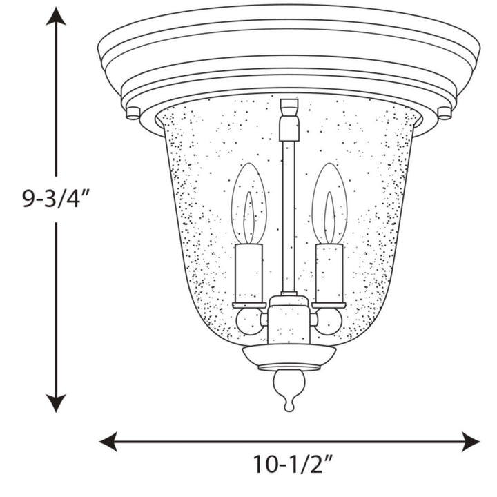 Progress Lighting P5562-20 Ashmore Two Light Close To Ceiling Outdoor Bronze / Dark