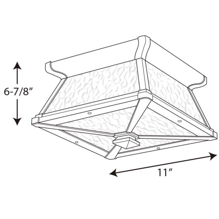 Progress Lighting P6023-31 Mac Two Light Close To Ceiling Outdoor Black