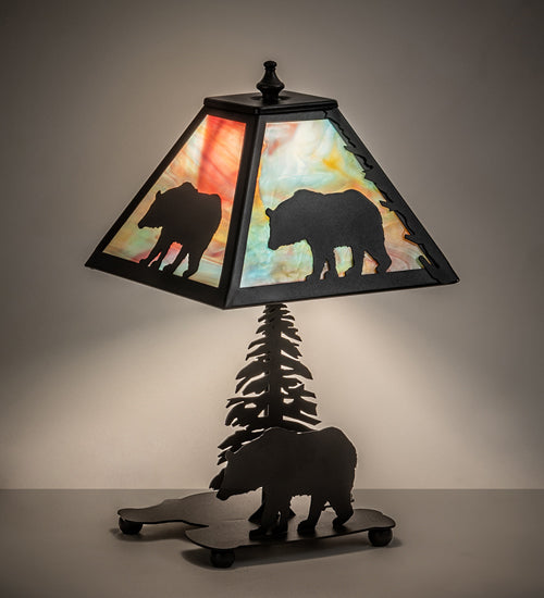 Meyda Tiffany Lighting 50398 Lone Bear One Light Table Lamp Lamp Black