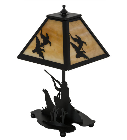 Meyda Tiffany Lighting 50400 Duck Hunter One Light Accent Lamp Lamp Black