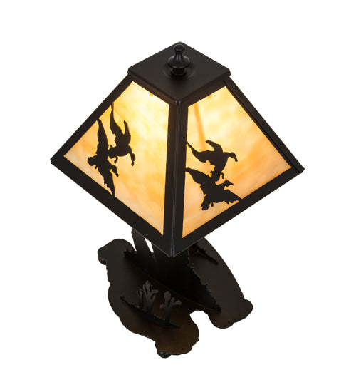 Meyda Tiffany Lighting 50400 Duck Hunter One Light Accent Lamp Lamp Black