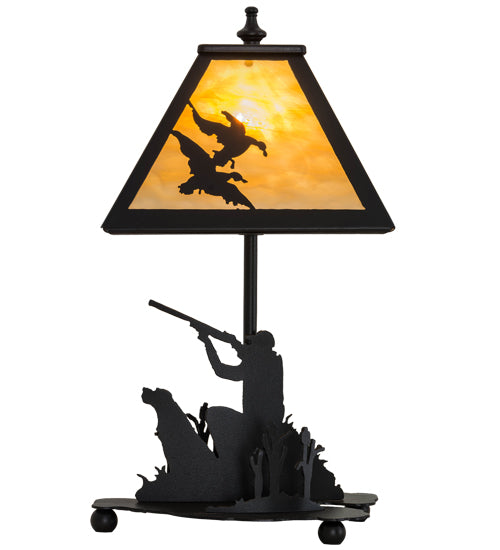 Meyda Tiffany Lighting 50400 Duck Hunter One Light Accent Lamp Lamp Black