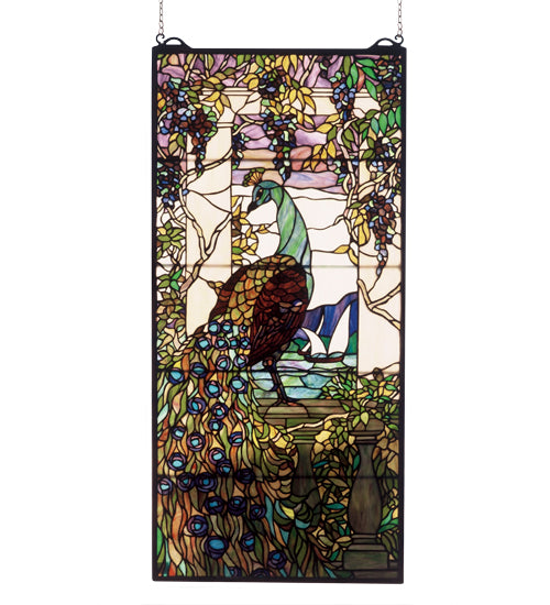 Meyda Tiffany Lighting 50562 Tiffany Peacock Wisteria Window Mirror Bronze / Dark