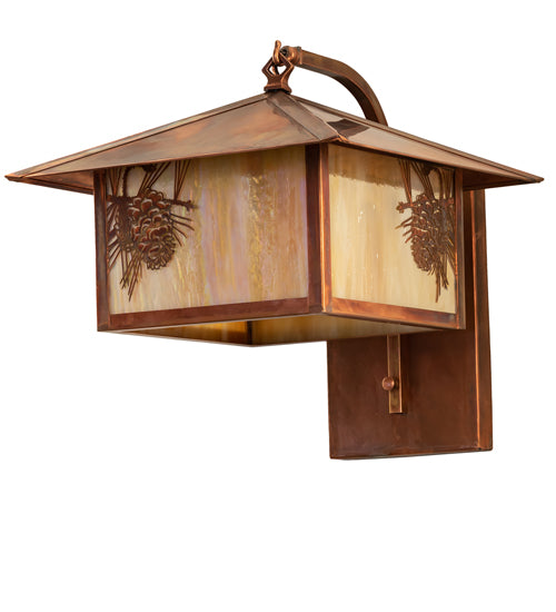 Meyda Tiffany Lighting 50571 Seneca One Light Wall Sconce Outdoor Copper/Antique/Verde