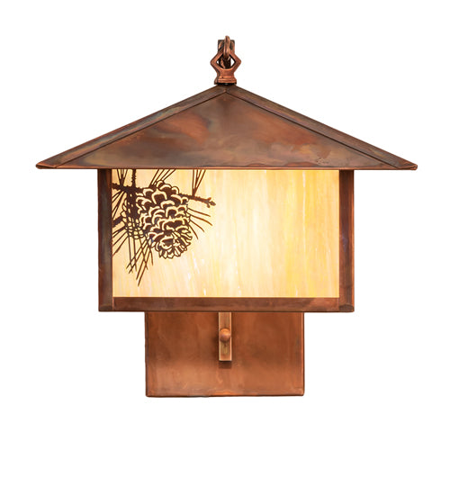 Meyda Tiffany Lighting 50571 Seneca One Light Wall Sconce Outdoor Copper/Antique/Verde