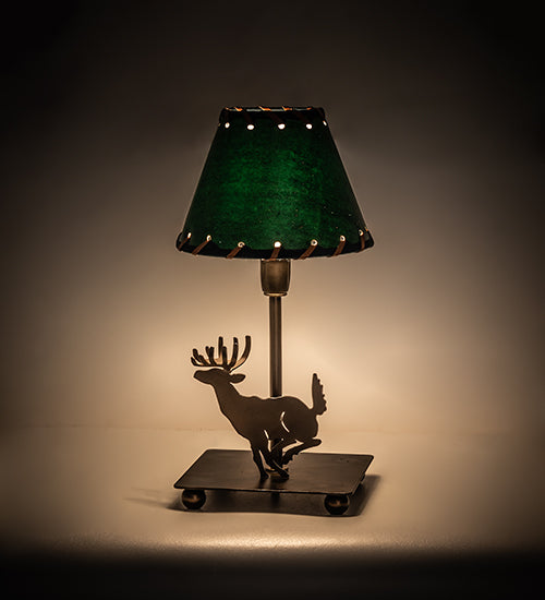 Meyda Tiffany Lighting 50611 Lone Deer One Light Accent Lamp Lamp Copper/Antique/Verde