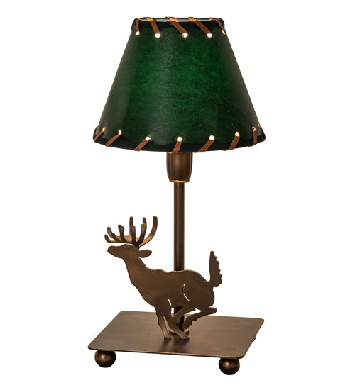 Meyda Tiffany Lighting 50611 Lone Deer One Light Accent Lamp Lamp Copper/Antique/Verde